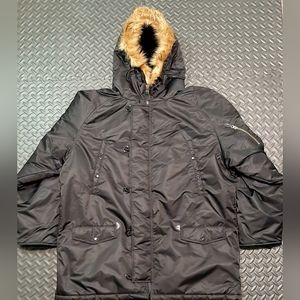HQ Issue down insulated coat with fur hood face trim size 2XL